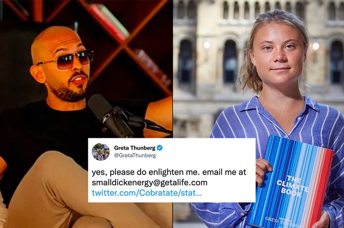 Greta Thunberg Skak Mat Andre Tate yang Kini Tersandung Kasus Pemerkosaan