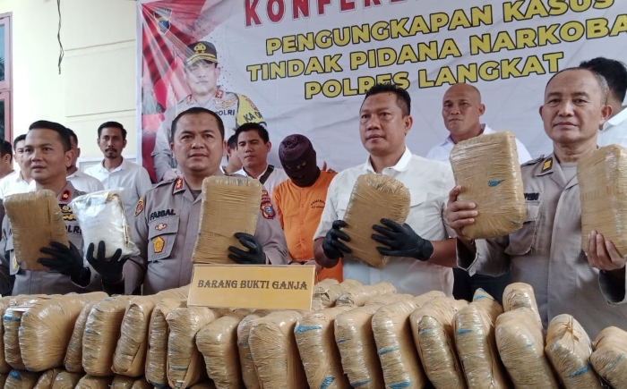 1 Kg Sabu dan 233 Kg Ganja Gagal Beredar di Kabupaten Langkat
