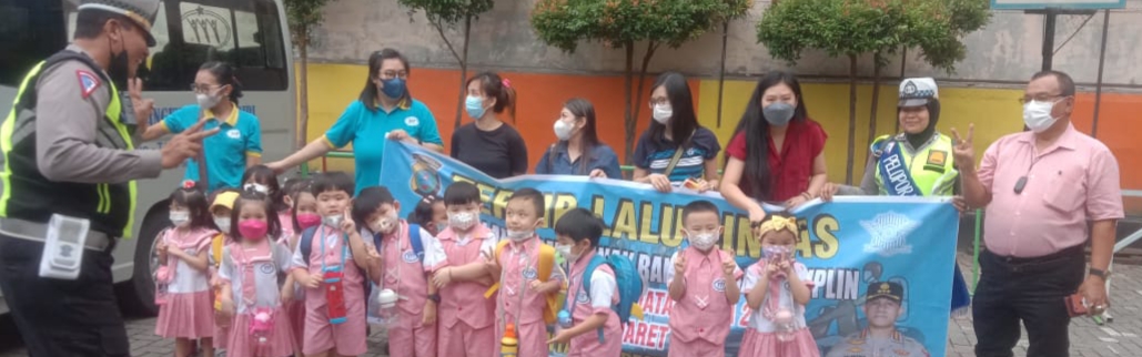 Sat Lantas Polrestabes Medan Sosialisasi Arti Rambu Lalu Lintas kepada Anak Usia Dini
