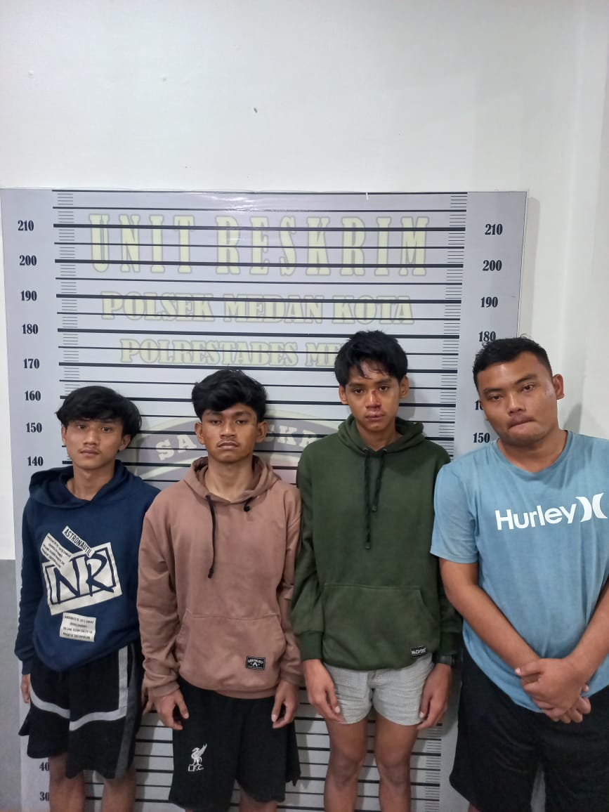 4 Remaja Geng Motor Diringkus Polsek Medan Kota