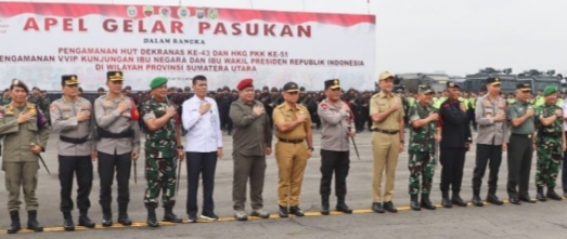 Kapolrestabes Medan Hadiri Apel Pasukan Kunjungan Ibu Negara