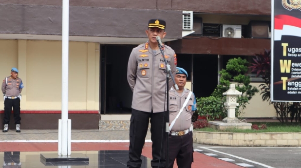 Kapolrestabes Medan Pimpin Apel : Kita Harus Kompak dan Jaga Nama Baik Institusi