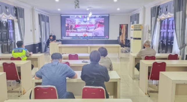 Polrestabes Medan Zoom Meeting Giat Lat Pra Ops Patuh Toba 2023