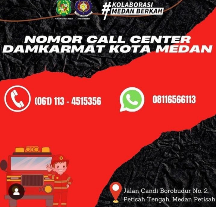 Perlu Dicatat ! Ini Nomor Telepon Dinas Pemadam Kebakaran Kota Medan, Wajib Dihubungi Saat Darurat