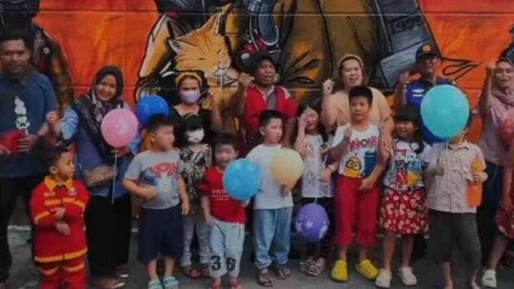 Anak-anak Antusias Bermain dan Belajar di Kantor Dinas Damkarmat Kota Medan, Orangtua Apresiasi Progam Ini