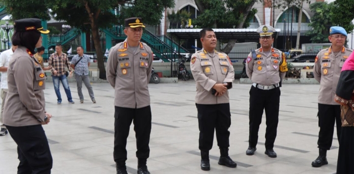 Kapolrestabes Medan Hadiri Penyambutan Kapolda Sumut di Masjid Raya Al-Mashun