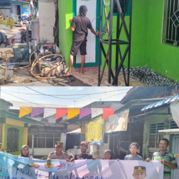 Kapolrestabes Medan Bantu Pembuatan Sumur Bor kepada Warga Medan Amplas