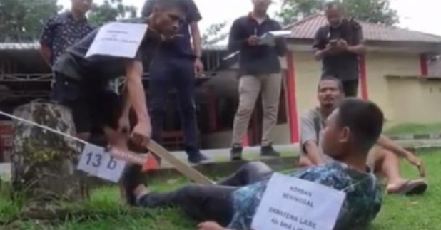 Rekontruksi Pembunuhan Dua Kelompok Warga Saling Tombak, Motif Sakit Hati