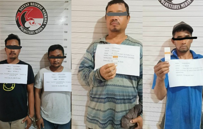 Tim Gabungan Gerebek Lapak Narkoba Sei Mencirim, Pengedar dan Pecandu Sabu Ditangkap