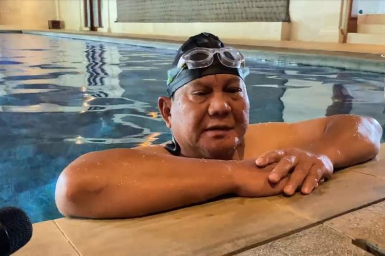 Prabowo Subianto Pilih Berenang dan Merenung di Air Usai Nyoblos