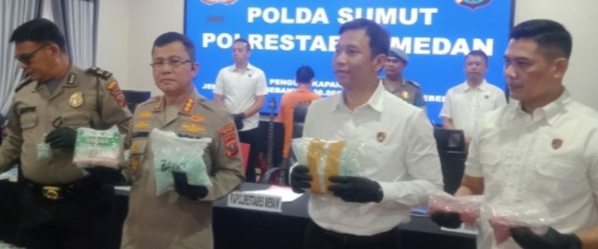 Satres Narkoba Polrestabes Medan Gerebek Rumah Penyimpanan 2 Kg Sabu dan 36.860 Butir Pil Ekstasi
