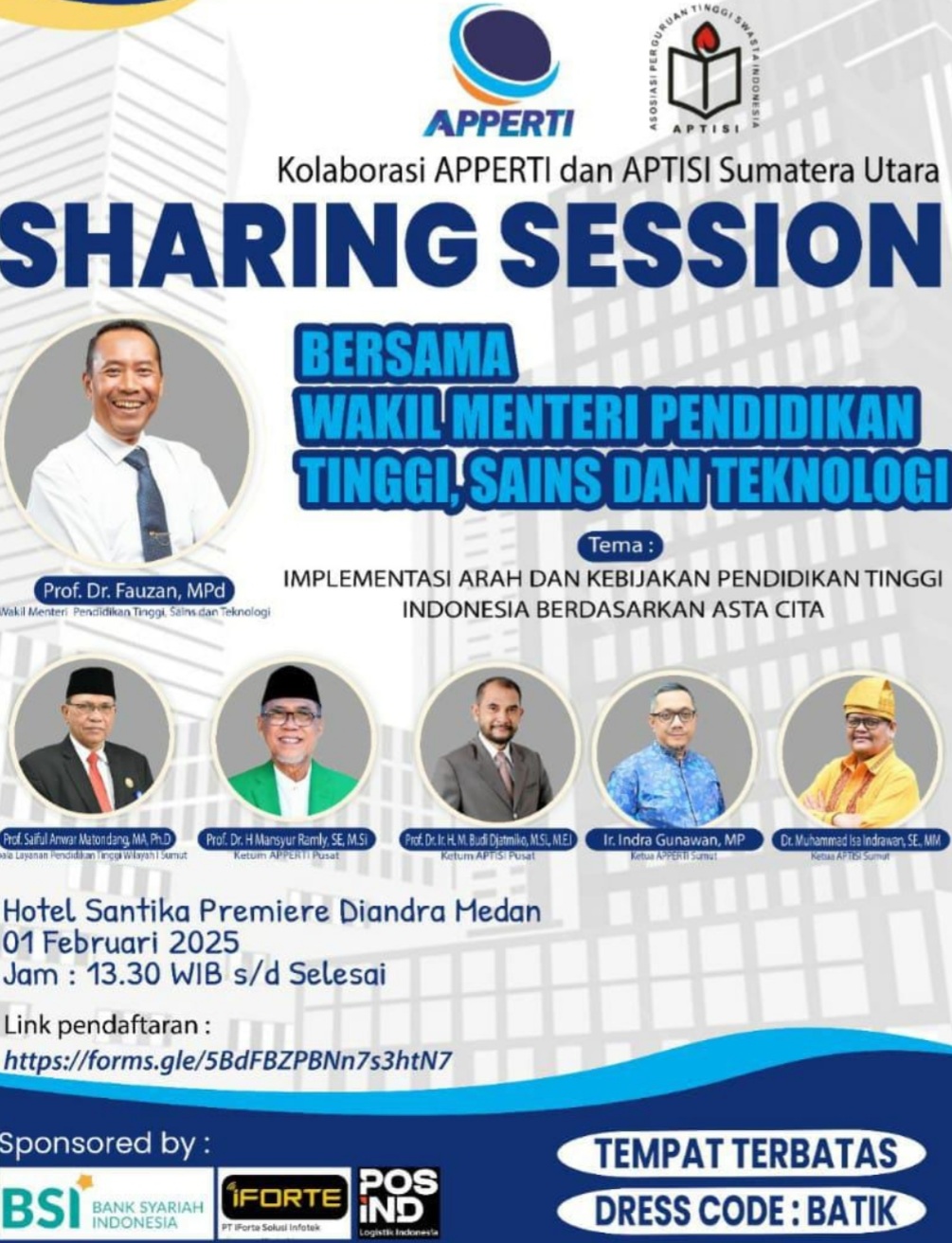 APPERTI dan APTISI Sumut Sharing Session Bersama Wamen Dikti Saintek RI