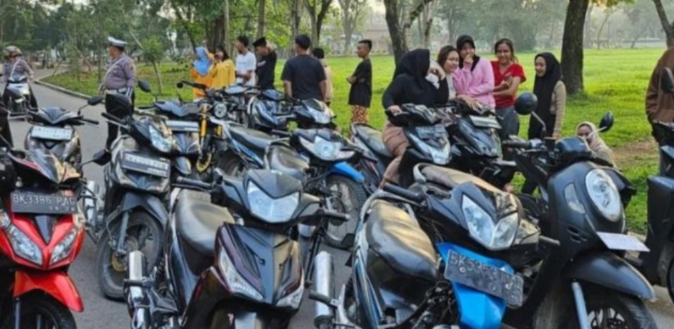 Balap Liar dan Berknalpot Brong, 15 Unit Motor Ditahan Polres Langkat