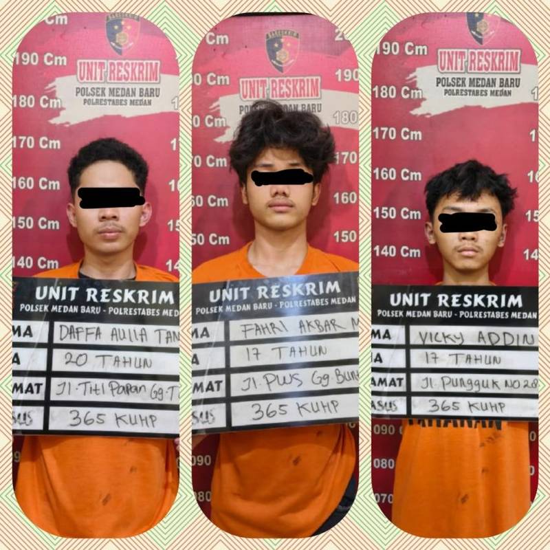 Komplotan Begal Bersajam 14 Kali Curi Sepeda Motor di Wilayah Hukum Medan Baru