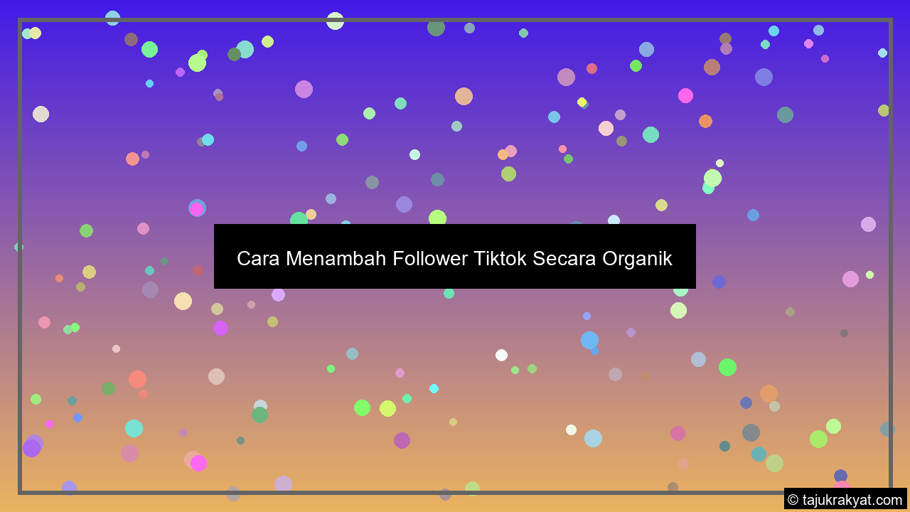 Cara Menambah Follower Tiktok Secara Organik