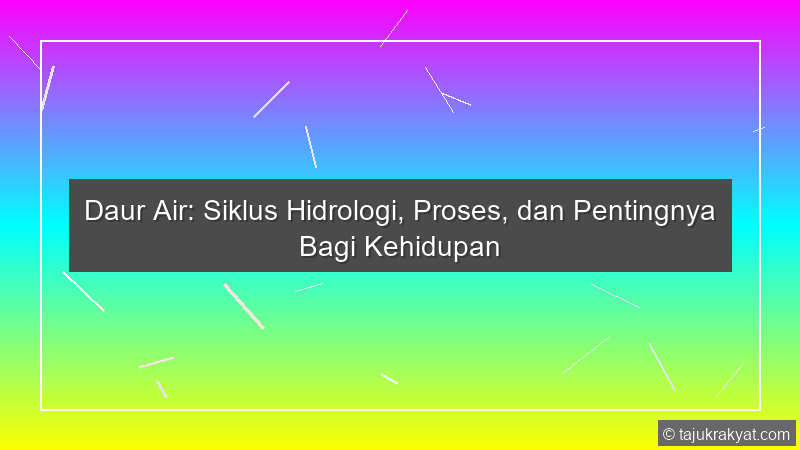 Daur Air: Siklus Hidrologi, Proses, dan Pentingnya Bagi Kehidupan
