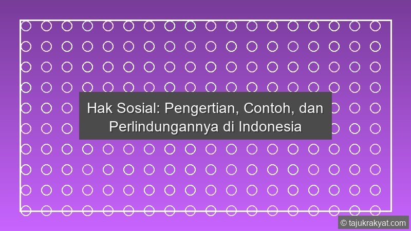 Hak Sosial: Pengertian, Contoh, dan Perlindungannya di Indonesia