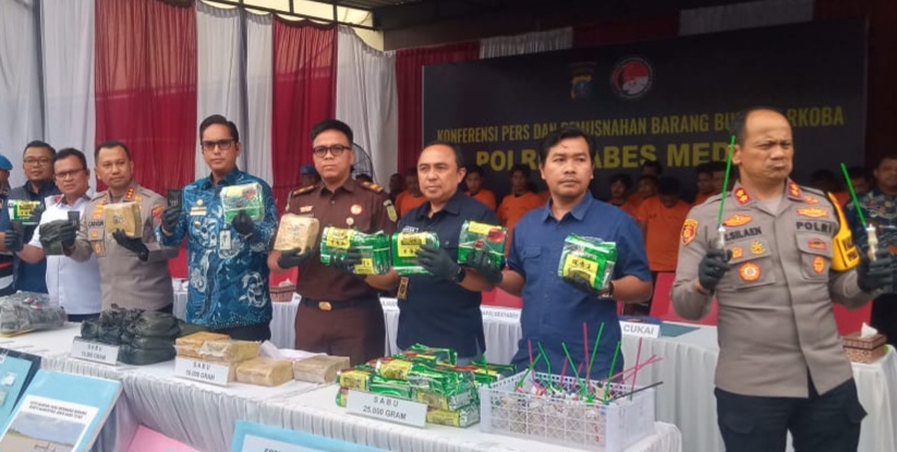 Selama 42 Hari, Polrestabes Medan Sita 60 Kg Sabu : 15 Barak Narkoba Dimusnahkan