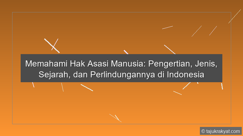 Memahami Hak Asasi Manusia: Pengertian, Jenis, Sejarah, dan Perlindungannya di Indonesia