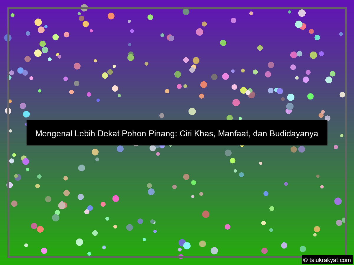 Mengenal Lebih Dekat Pohon Pinang: Ciri Khas, Manfaat, dan Budidayanya