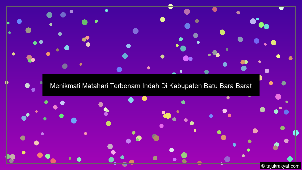 Menikmati Matahari Terbenam Indah Di Kabupaten Batu Bara Barat