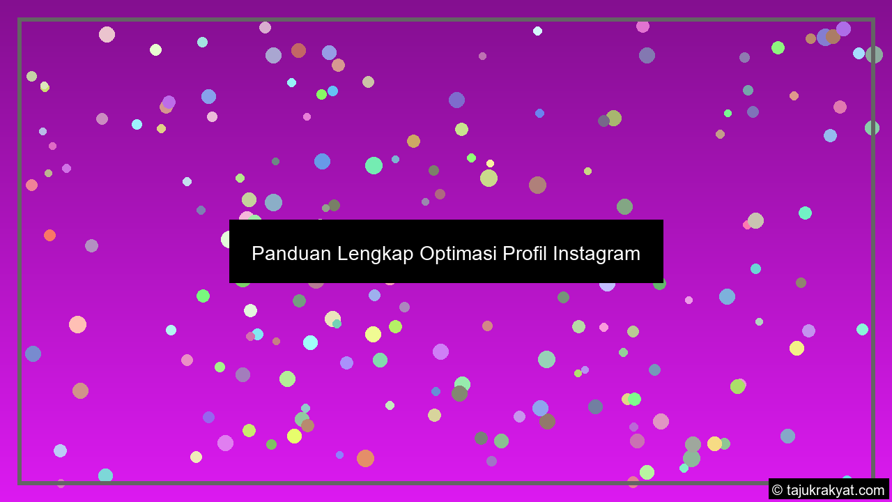 Panduan Lengkap Optimasi Profil Instagram
