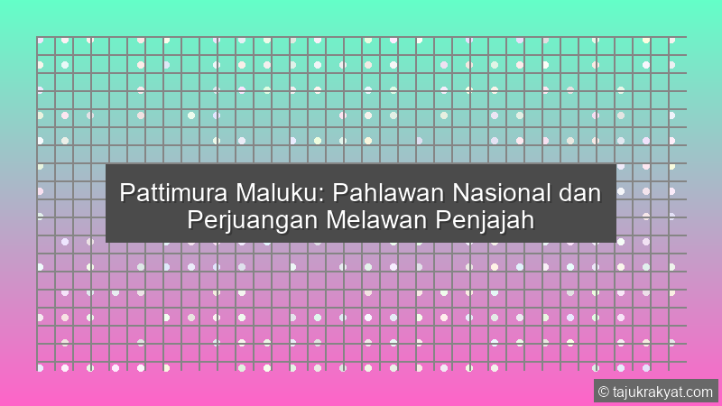 Pattimura Maluku: Pahlawan Nasional dan Perjuangan Melawan Penjajah