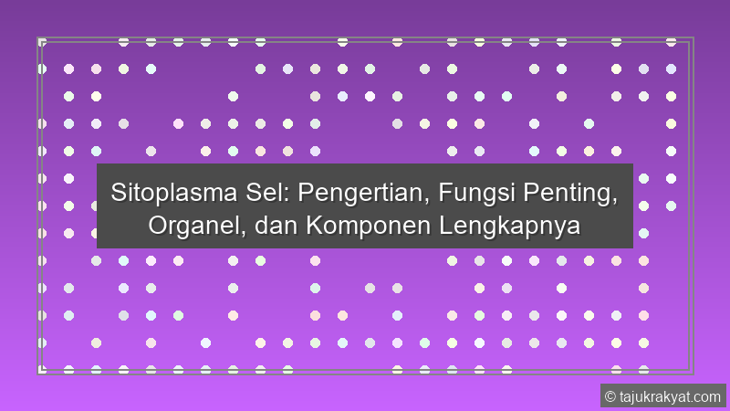 Sitoplasma Sel: Pengertian, Fungsi Penting, Organel, dan Komponen Lengkapnya