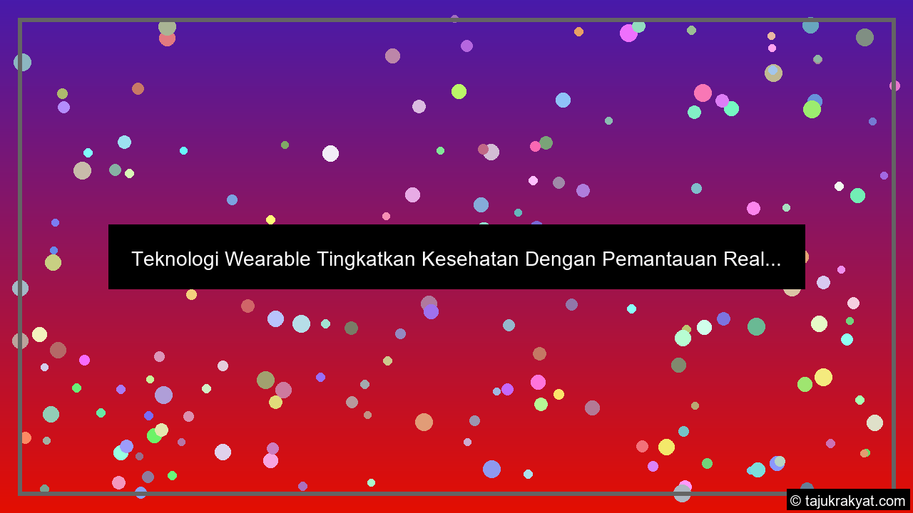 Teknologi Wearable Tingkatkan Kesehatan Dengan Pemantauan Real...