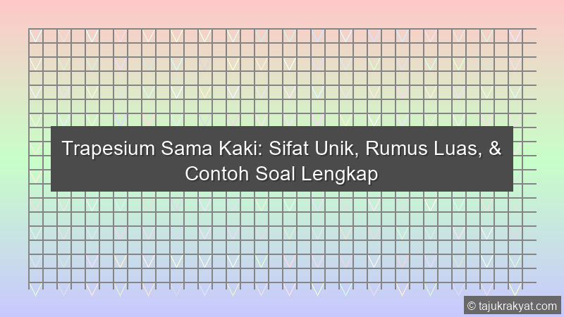 Trapesium Sama Kaki: Sifat Unik, Rumus Luas, & Contoh Soal Lengkap