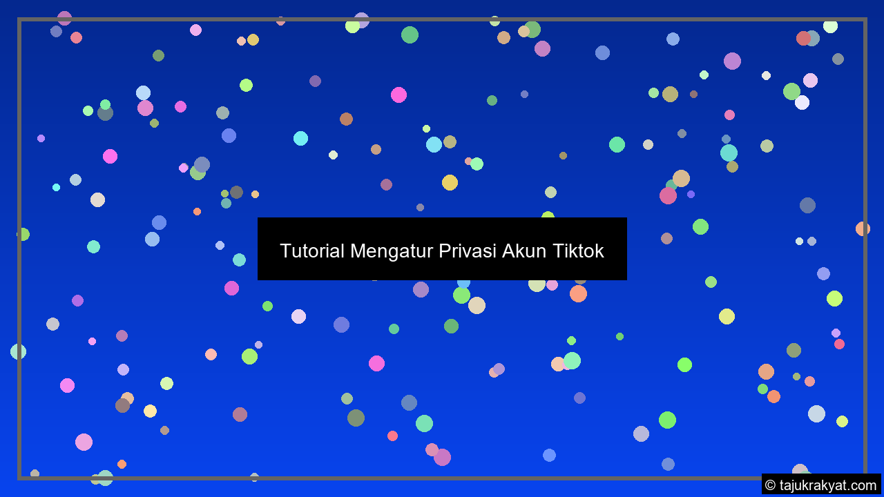 Tutorial Mengatur Privasi Akun Tiktok