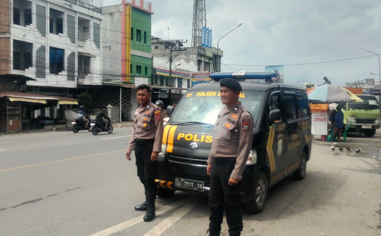 Siang-siang, Samapta Polsek Sunggal Patroli Antisipasi Gangguan Kamtibmas