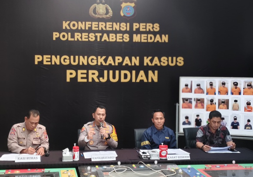 Kinerja 100 Hari, Polrestabes Medan Ungkap 33 Kasus Judi, 62 Orang Ditahan