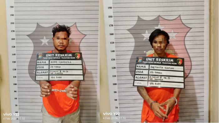Polsek Medan Tuntungan Ringkus Dua Maling Motor di Koskosan