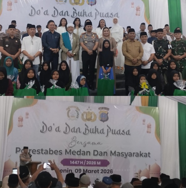 Doa dan Buka Puasa Bersama Polrestabes Medan : Stok BBM dan Bahan Pokok Dipastikan Aman
