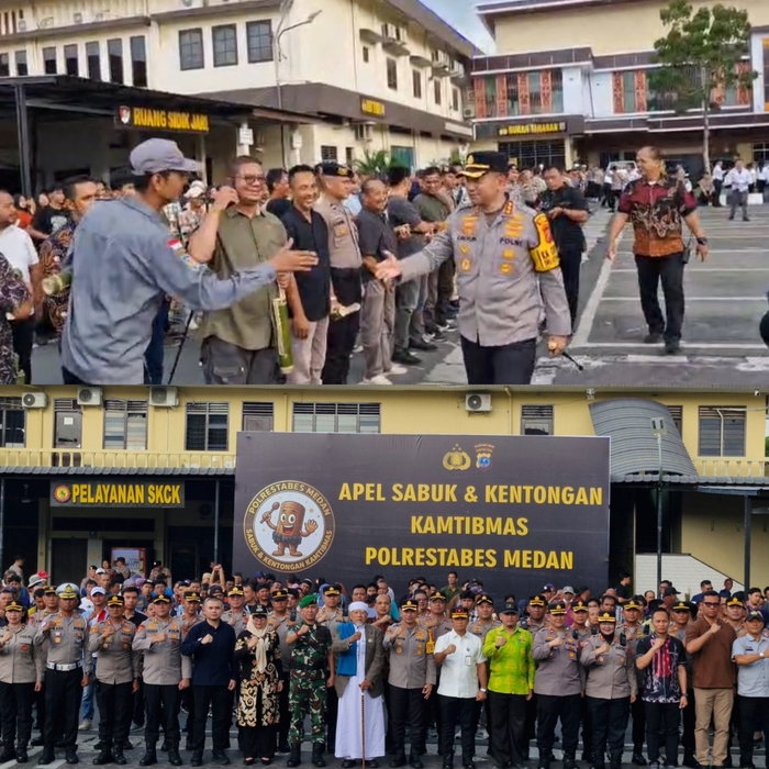 Polrestabes Medan Apel Sabuk dan Kentongan Kamtibmas serta Halal Bi Halal Idul Fitri 1447 H