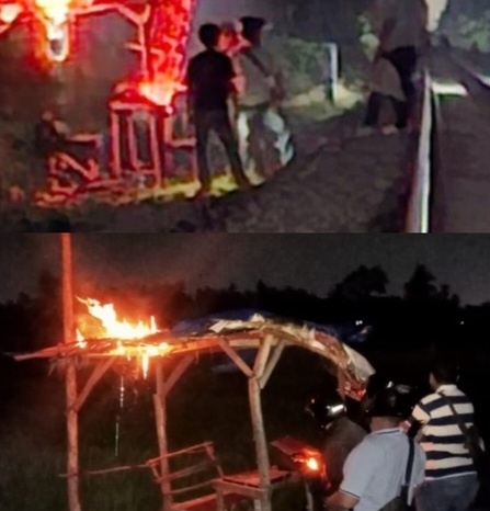 Polsek Sunggal Bakar Pondok Judi dan Narkoba, Kapolsek Komit Berantas 'Pekat'