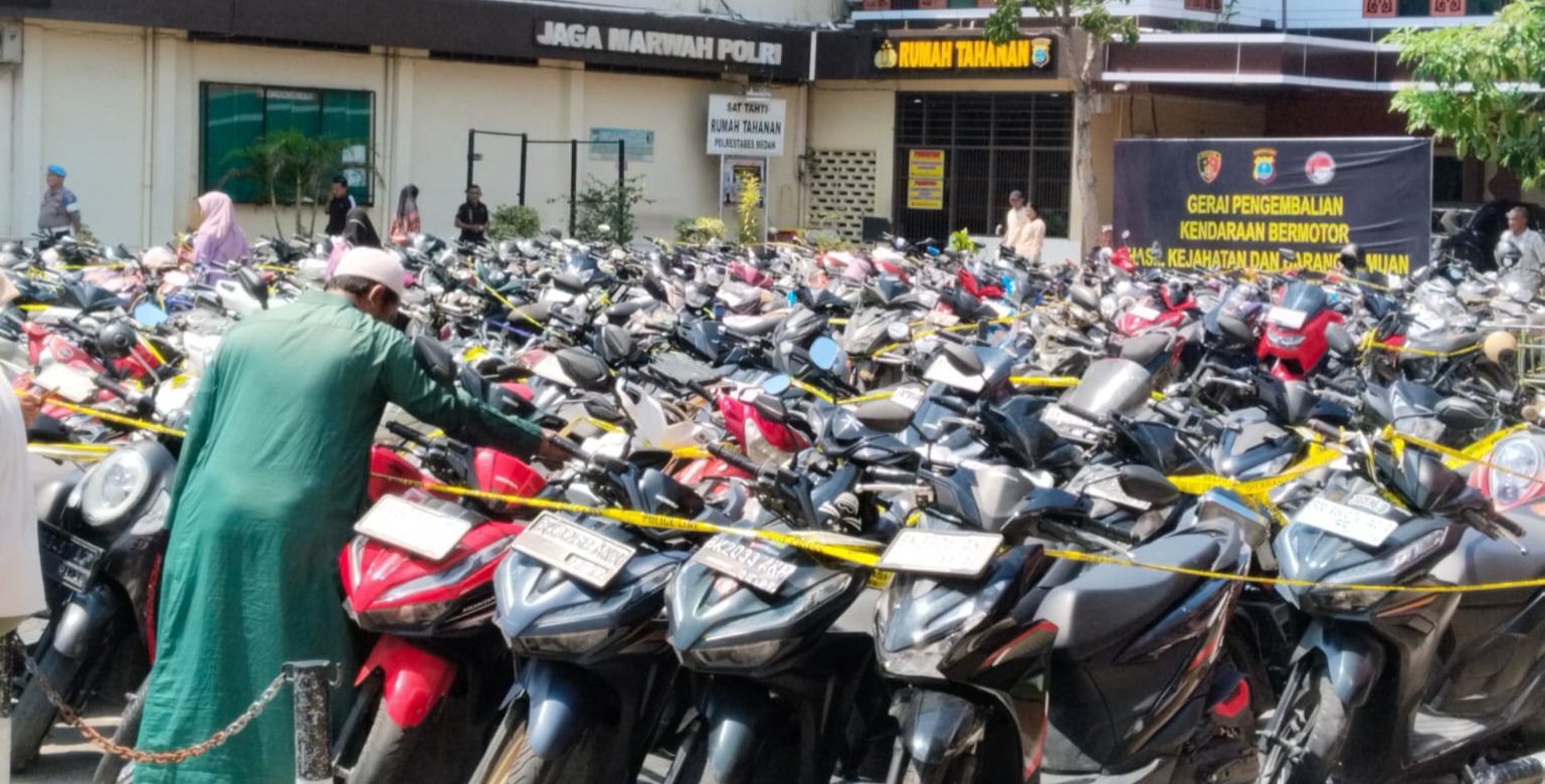136 Kendaraan Ditemukan di Gudang Penampungan Motor Curian