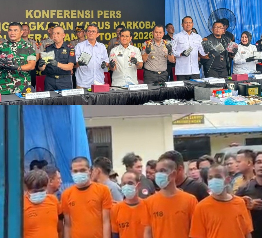 Sepanjang 2026, Polrestabes Medan Ungkap 997 Kasus Narkotika, 1221 Tersangka : Bertambah 538 Kasus