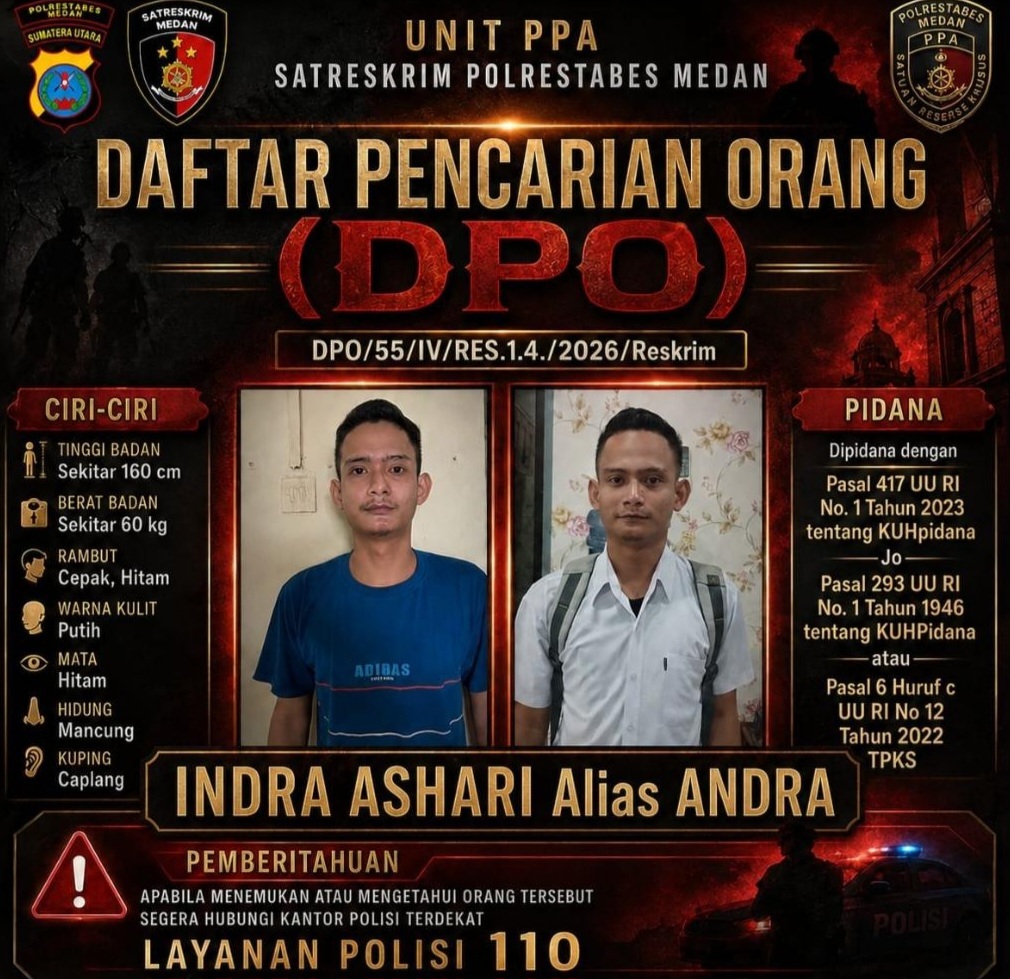 Polrestabes Medan Terbitkan DPO Pelaku Dugaan Kekerasan Seksual