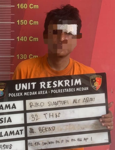 Polsek Medan Area Amankan Pencuri Kotak Infak, Wajah Pelaku Memar Dianiaya Warga