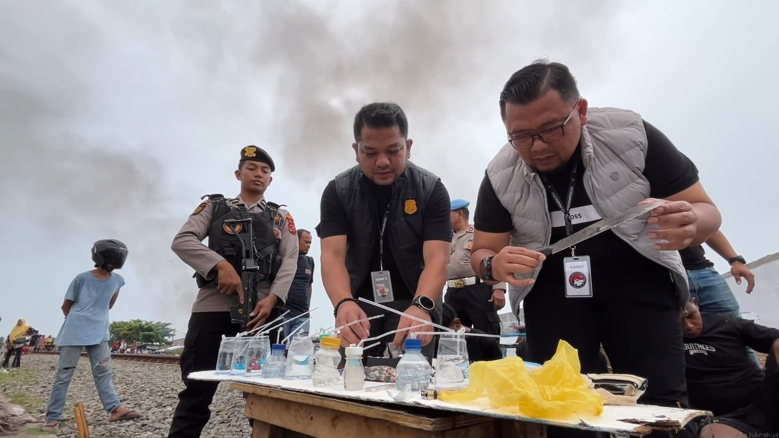 Polrestabes Medan Gerebek Sarang Narkoba di Rel Tembung, 6 Orang Ditangkap