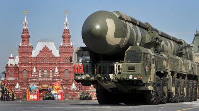 Rudal balistik antarbenua Sarmat milik angkatan bersenjata Rusia yang baru saja diuji coba di Plesetsk, Rusia, Rabu (20/4/2022) silam.
