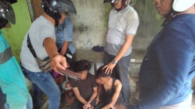 Polisi mengamankan dua pengedar sabu di Jalan KL Yos Sudarso, Gang Melati, Lingkungan XXI, Kelurahan Pekan Labuhan, Kecamatan Medan Labuhan, Kota Medan, Selasa (14/2023).