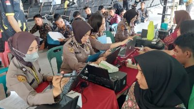 Penerimaan anggota Polri di Polrestabes Medan. Ist