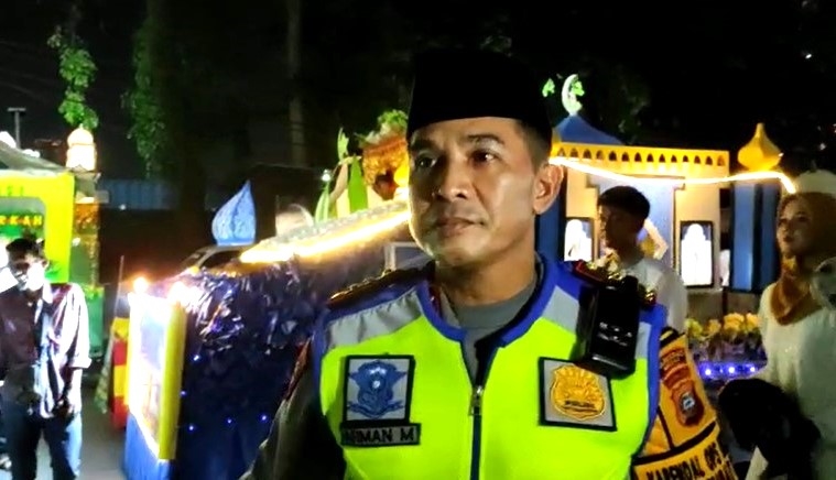 Kabag Ops Polrestabes Medan, AKBP Arman Muis saat menjelaskan pengamanan malam takbiran Idul Fitri 1444 Hijriah di Kota Medan, Jumat (21/4/2023) malam.