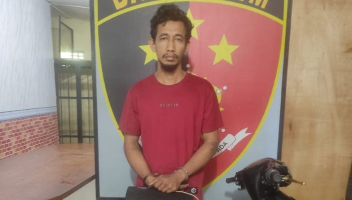 Syarifudin alias Pudin, anak durhaka yang kini ditangkap karena maling motor warga.