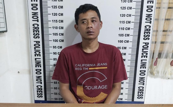 Julianto, pengedar ganja di Terminal Tanjungpinggir yang ditangkap Polres Siantar