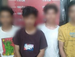 Unit Reskrim Polsek Medan Baru Tangkap Empat Spesialis Begal, Bb Sepeda Motor, Parang, Sangkur dan Pisau