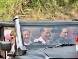 Prabowo Sopiri Jokowi dan Erick Thohir Naik Mobil Maung Pindad, Publik Nilai Kode Keras 2024